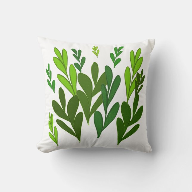 Dark Leaf Throw Pillow (Front)