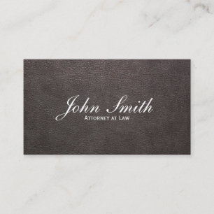 Dark Leather Attorney Business Card