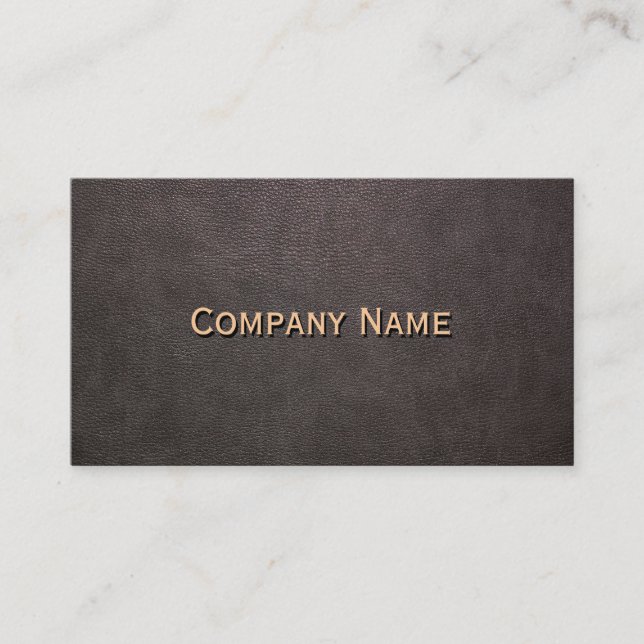 Dark Leather Background Customizable Business Card (Front)