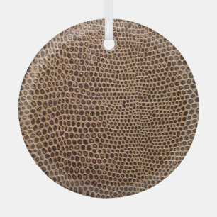 Dark Leather: Elegant Simple Background Glass Ornament