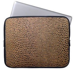 Dark Leather: Elegant Simple Background Laptop Sleeve