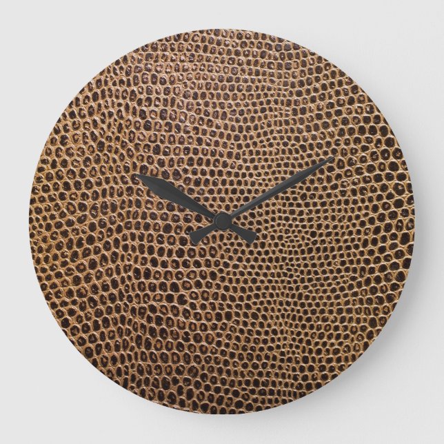 Dark Leather: Elegant Simple Background Large Clock (Front)