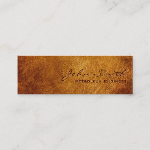 Dark Leather Petroleum Engineer Business Card