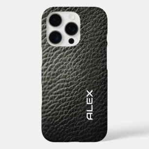 Dark Leather Texture – Rich Realistic Pattern iPhone 16 Pro Case