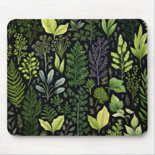Dark Leaves Mouse Pad