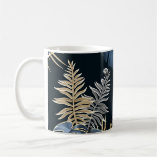 dark leaves tropic plants coffee mug