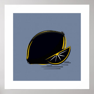 Dark Lemon – Minimal Graphic Art  Poster