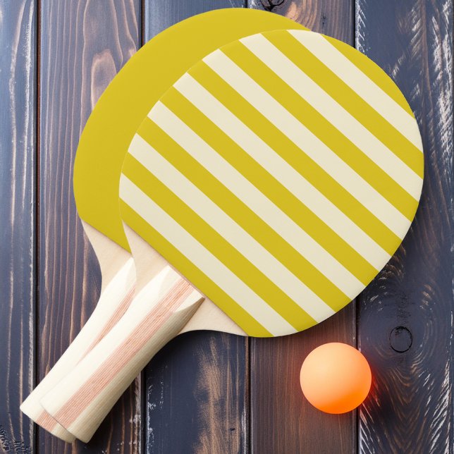 Dark Lemon Polo Stripes and Solid  Ping Pong Paddle (Creator Uploaded)