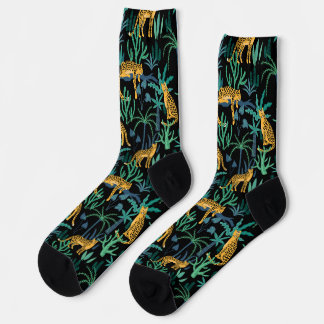 Dark Leopard Jungle  Socks