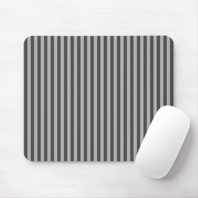Dark Light Grey Vertical Lines Geometric Stripes Mouse Pad (With Mouse)