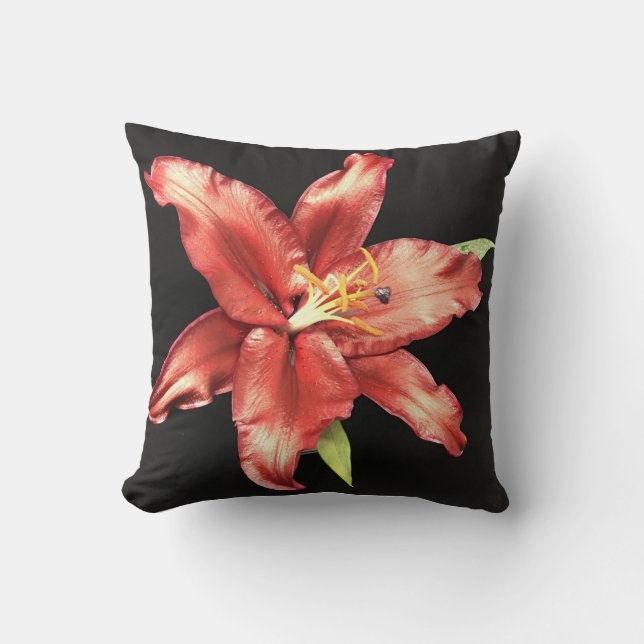 Dark Lily Throw Pillow - 16x16 (Front)