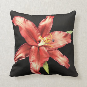 Dark Lily Throw Pillow - 16x16