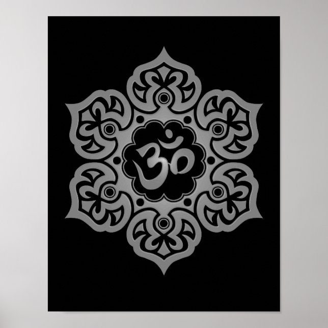 Dark Lotus Flower Om Poster (Front)