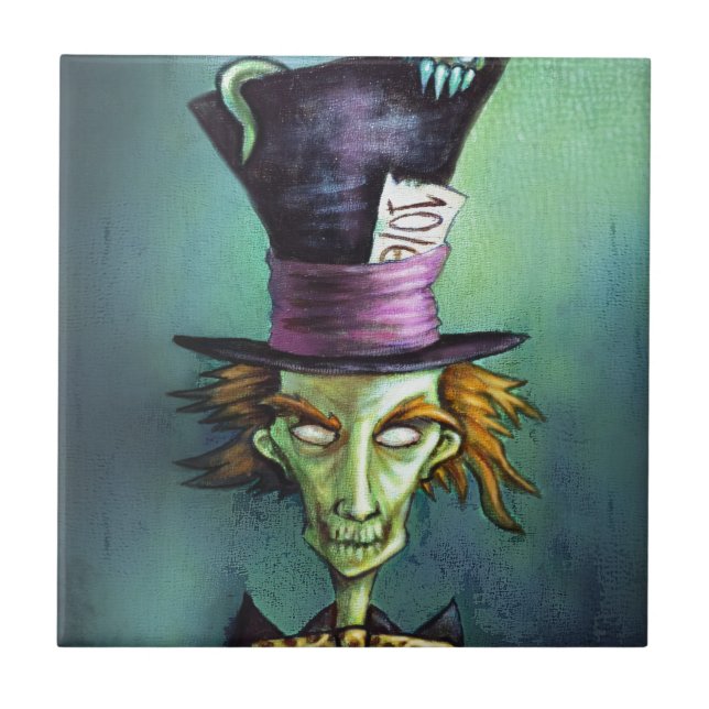 Dark Mad Hatter from Alice in Wonderland Tile (Front)