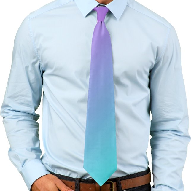 Dark Magenta Purple and Light Aqua Cyan Gradient Tie (Creator Uploaded)