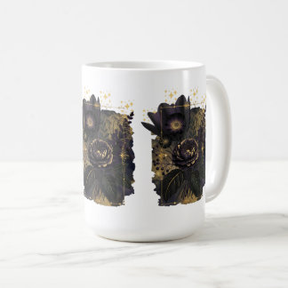 Dark Magical Floral Bouquet in Golden Frame Coffee Mug