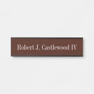 Dark Mahogany Colour Hanging Wall Nameplate