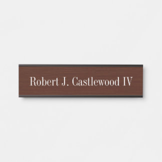 Dark Mahogany Colour Hanging Wall Nameplate