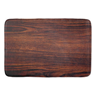 Dark Mahogany wood grain   brown wood pattern     Bath Mat