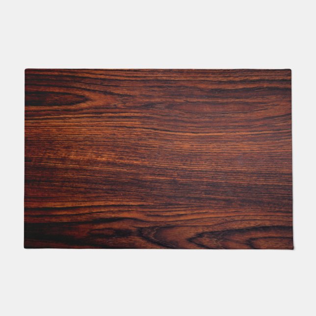 Dark Mahogany wood grain | brown wood pattern    Doormat (Front)