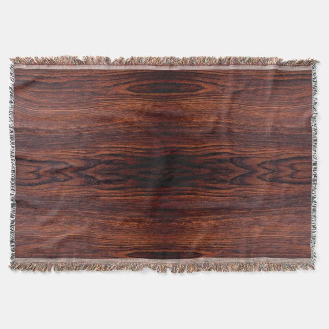 Dark Mahogany wood grain | brown wood pattern  Throw Blanket (Front)