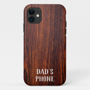 Dark Mahogany wood grain   worlds best dad   iPhone 11 Case
