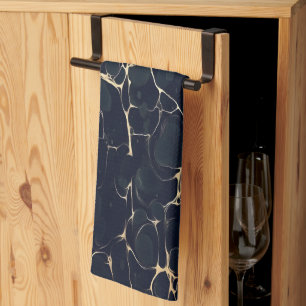 Dark Marble Pattern Abstract Alcohol Ink Style 1 Kitchen Towel