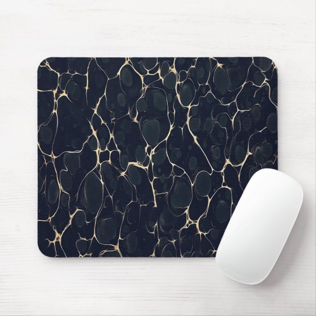Dark Marble Pattern Abstract Alcohol Ink Style 1 Mouse Pad (With Mouse)