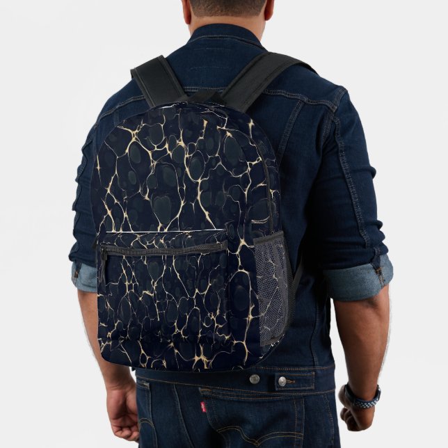 Dark Marble Pattern Abstract Alcohol Ink Style 1 Printed Backpack (Insitu (Model))