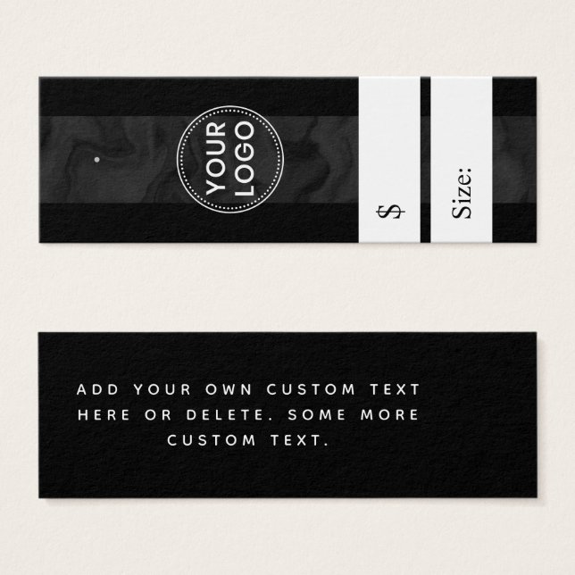 Dark marbled stripe black price tag (Front & Back)
