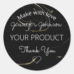 Dark Marbling Classic Round Sticker