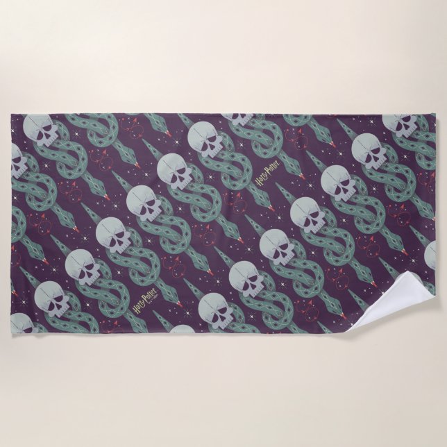 Dark Mark Geometric Icon Pattern Beach Towel (Front)