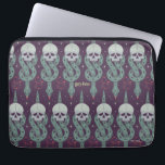 Dark Mark Geometric Icon Pattern Laptop Sleeve<br><div class="desc">Embrace the darker side of the wizarding world with this bold Dark Mark inspired pattern design. Featuring an all-over repeat of skulls entwined with serpents, magical symbols, and subtle sparkling accents, this striking artwork captures the mysterious and powerful aesthetic associated with the Dark Arts. Set against a deep, moody background,...</div>