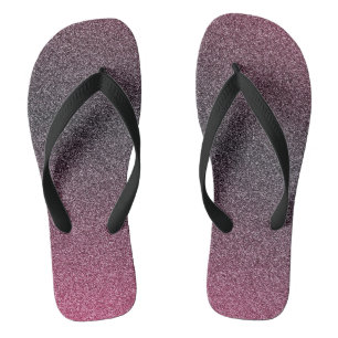 Dark-Maroon Gradient Glitters, Pair of Flip Flops