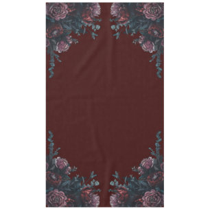 Dark Maroon Mauve Gothic Elegant Wedding Tablecloth