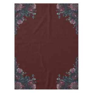 Dark Maroon Mauve Gothic Elegant Wedding Tablecloth