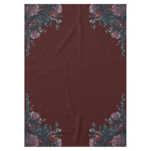 Dark Maroon Mauve Gothic Elegant Wedding Tablecloth