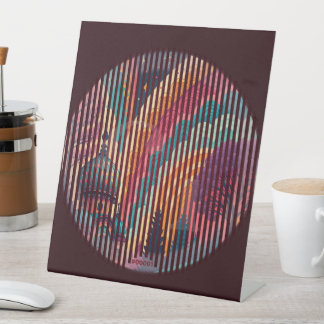 Dark Maroon Striped Pedestal Sign – Customizable