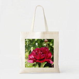 Dark Maroon velvet peonies Tote Bag