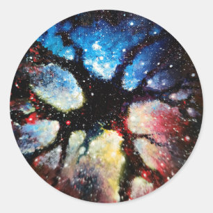 Dark matter in the universe classic round sticker