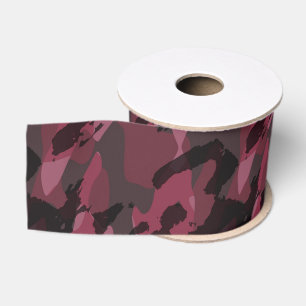 Dark Mauve Camo abstract Grosgrain Ribbon