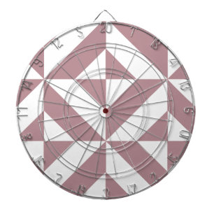 Dark Mauve Geometric Deco Cube Pattern Dartboard