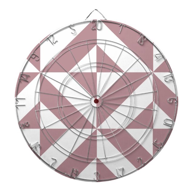 Dark Mauve Geometric Deco Cube Pattern Dartboard (Front)