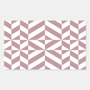 Dark Mauve Geometric Deco Cube Pattern Sticker