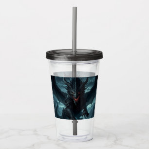 Dark, Medieval Dragon Acrylic Tumbler