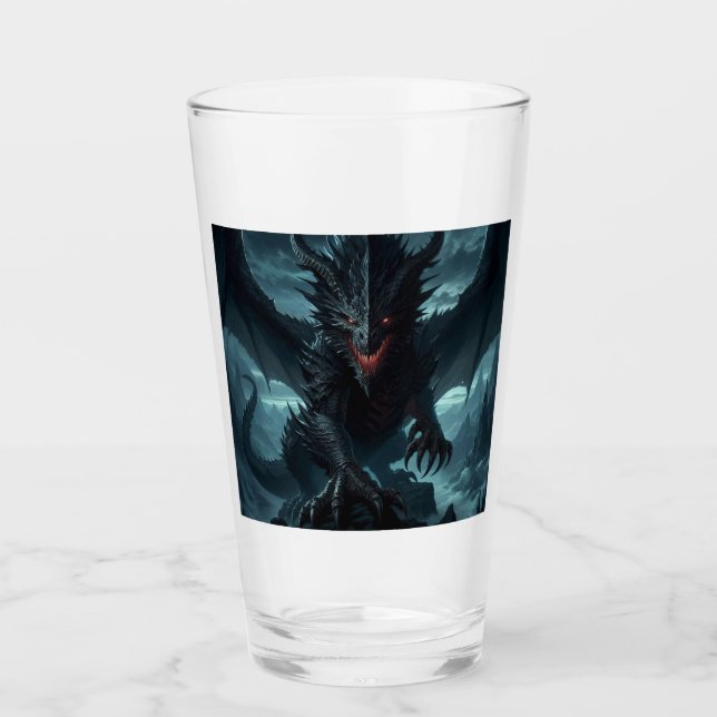 Dark, Medieval Dragon  Glass (Front)
