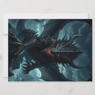 Dark, Medieval Dragon Holiday Card