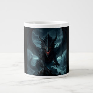 Dark, Medieval Dragon  Large Coffee Mug