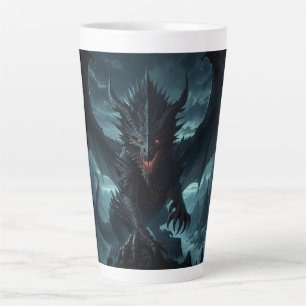 Dark, Medieval Dragon  Latte Mug