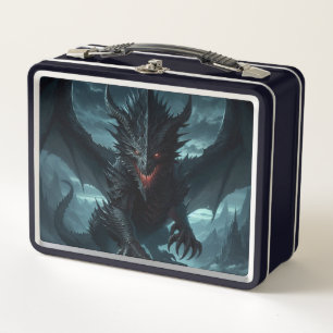 Dark, Medieval Dragon  Metal Lunch Box